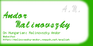 andor malinovszky business card